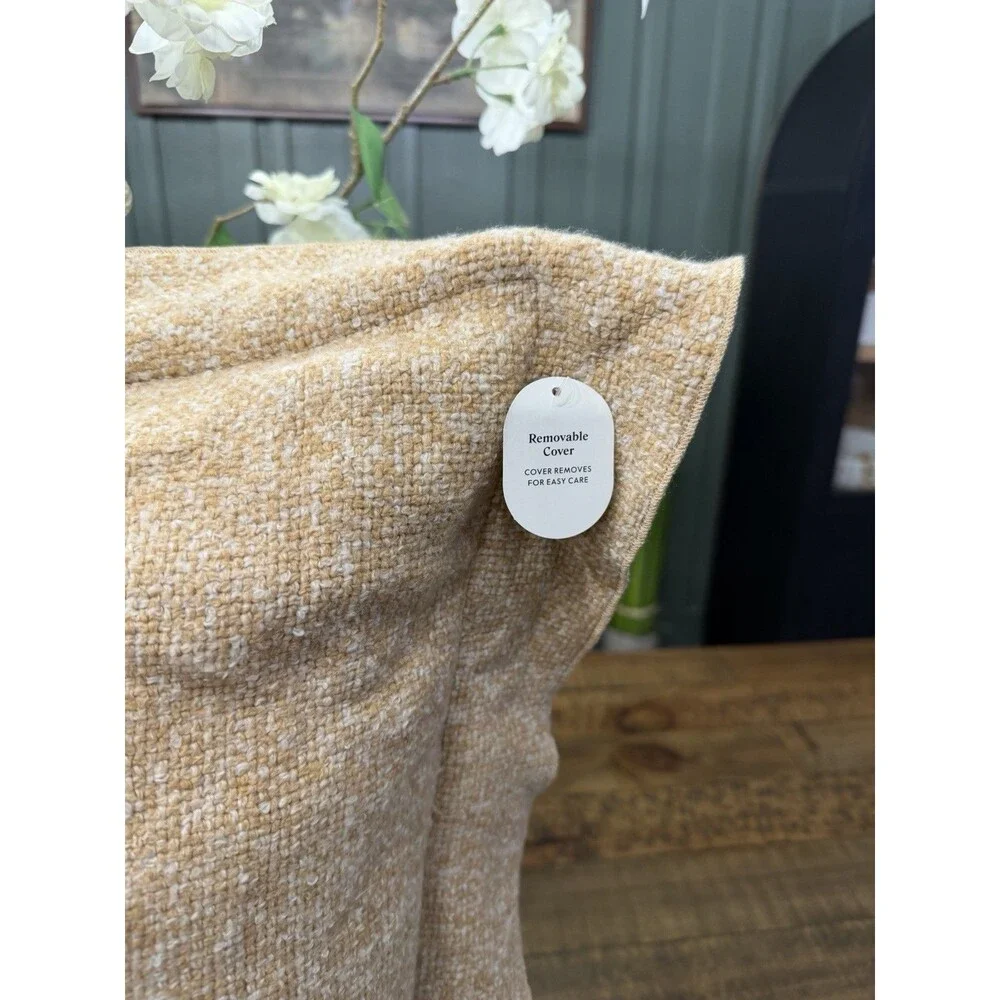 TWO Threshold Studio McGee Oversized Heather Throw Pillow 24 X 24in Tan/Camel